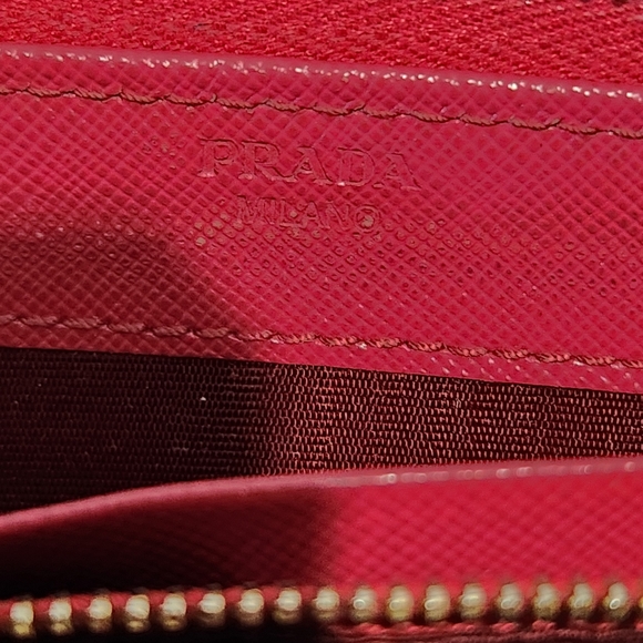 Prada peonia pink   saffiano leather zip around wallet with box - Picture 13 of 17
